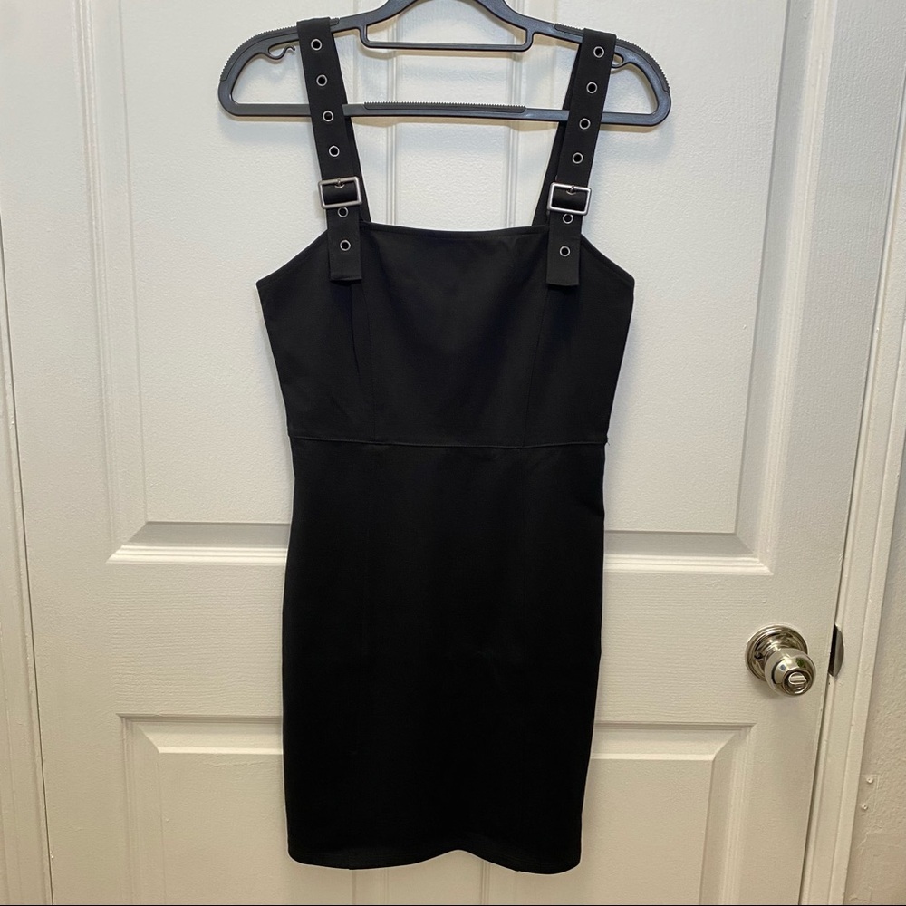 NWT Forever 21 Black Mini Dress With Buckles